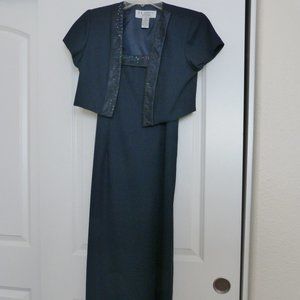 Women's J.R. Nites Navy Evening Dress w/Jacket 8P